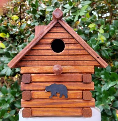 Wood Cabin Birdhouse