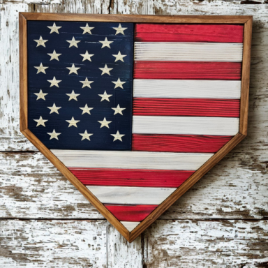 Wooden Home Plate Flag
